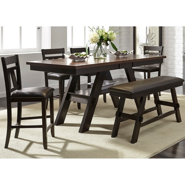 Lawson Espresso Two Tone 6 Piece Gathering Dinette Set On Lawson Espresso Two Tone 6 Piece Gathering Dinette Set