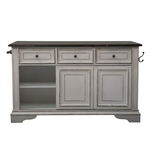 Shop Magnolia Manor Antique White Kitchen Island With Granite Top