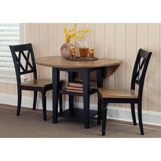 Shop Al Fresco II Driftwood and Black Opt 3-piece Drop Leaf Table ... Shop Al Fresco II Driftwood and Black Opt 3-piece Drop Leaf Table ...