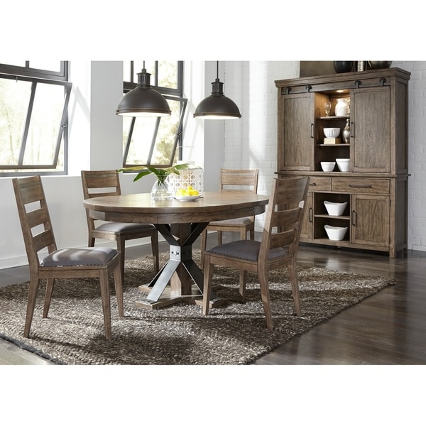 Sonoma Road Weather Beaten Bark And Metal 5 Piece Pedestal Sonoma Road Weather Beaten Bark And Metal 5 Piece Pedestal Table Set