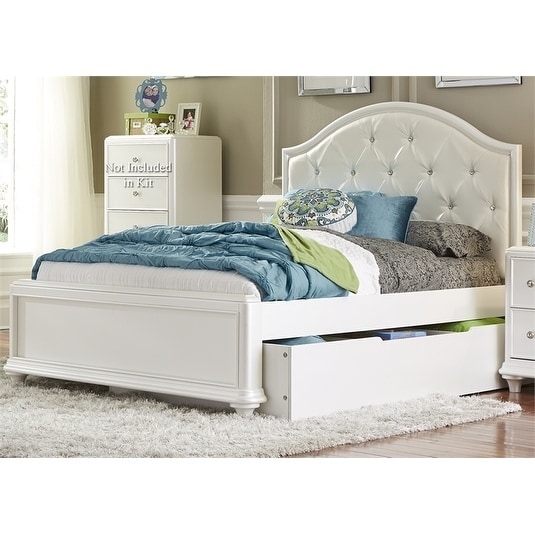 Stardust Iridescent White Trundle Bed