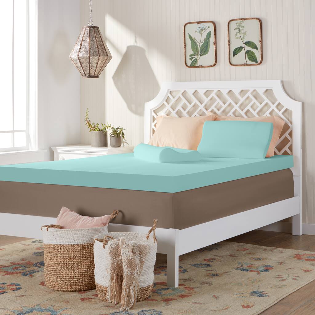 Comfort Dreams 4-inch Memory Foam Mattress Topper with 2 Contour Pillows