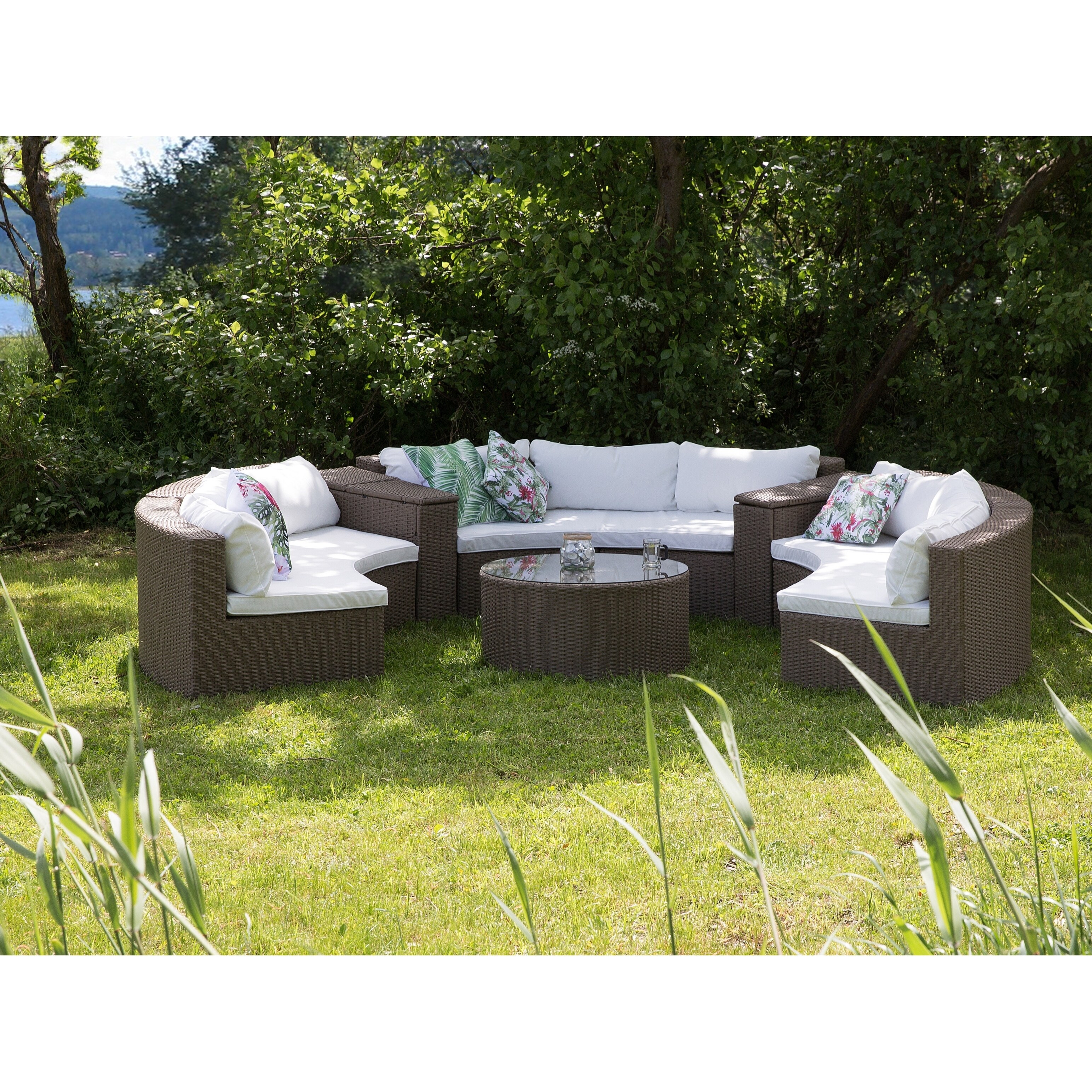 Curved Rattan Patio Conversation Set Severo Curved Rattan Patio Conversation