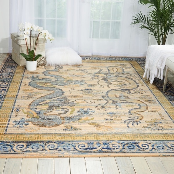 Nourison Barclay Butera Dynasty Emperors Ivory Blue Wool Area Nourison Barclay Butera Dynasty X27 Emperors Ivory Blue Wool