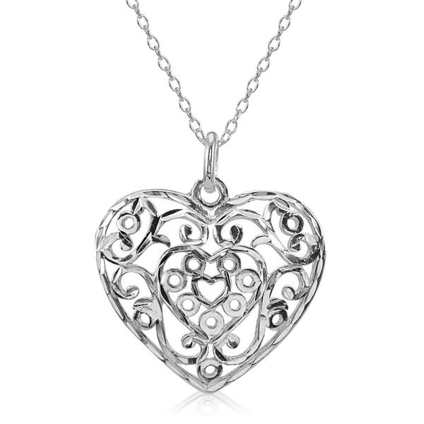 Sterling Silver High Polished Flat Heart Locket Sterling Silver High Polished Flat Heart Locket