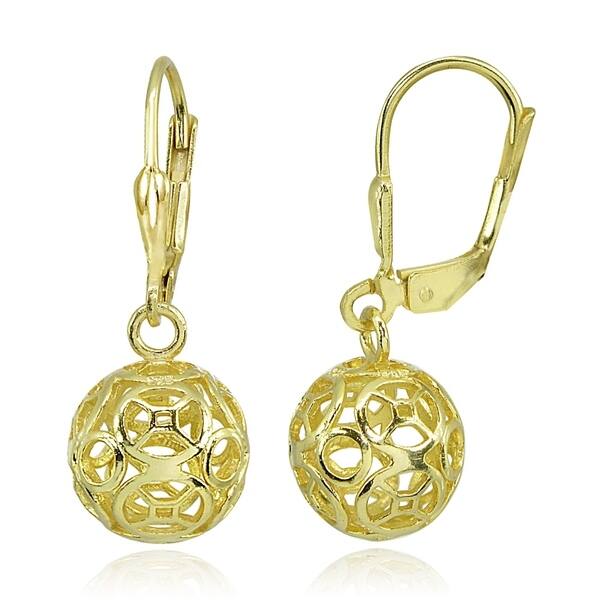 Mondevio Polished Filigree Hollow Ball Dangle Leverback Mondevio Polished Filigree Hollow Ball Dangle Leverback