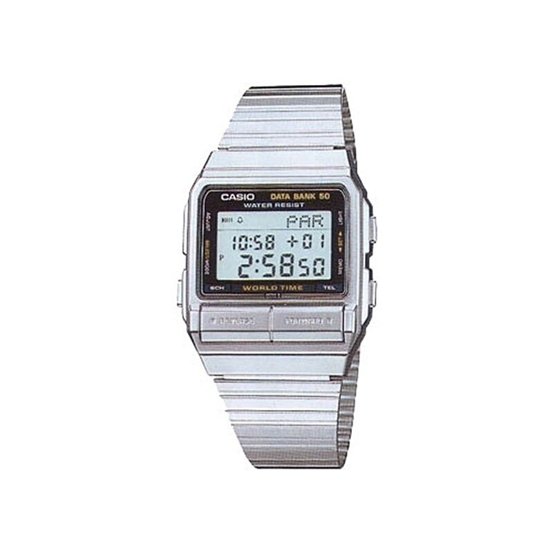 silver casio watch