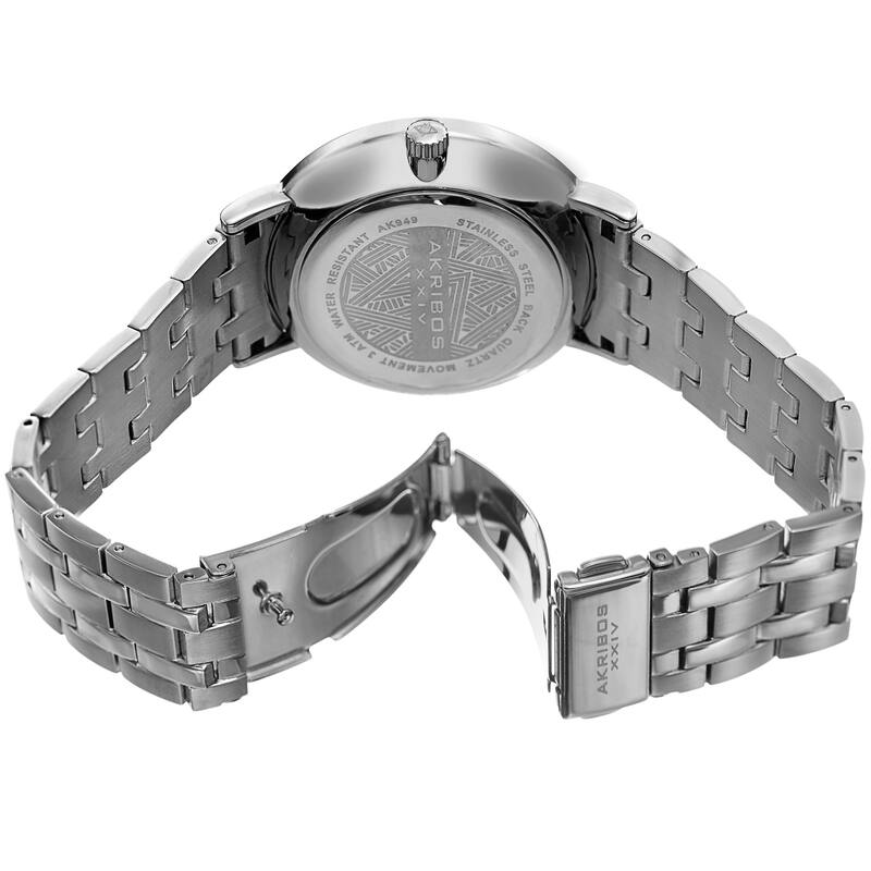 Akribos XXIV Men's Quartz Multifunction Silver-Tone Bracelet Watch