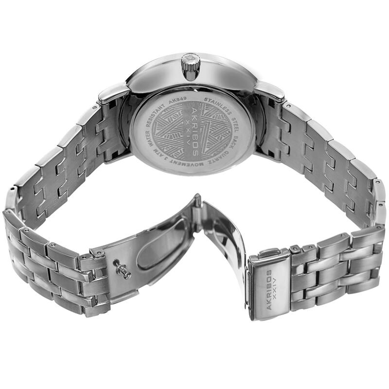 Akribos XXIV Men's Quartz Multifunction Silver-Tone Bracelet Watch