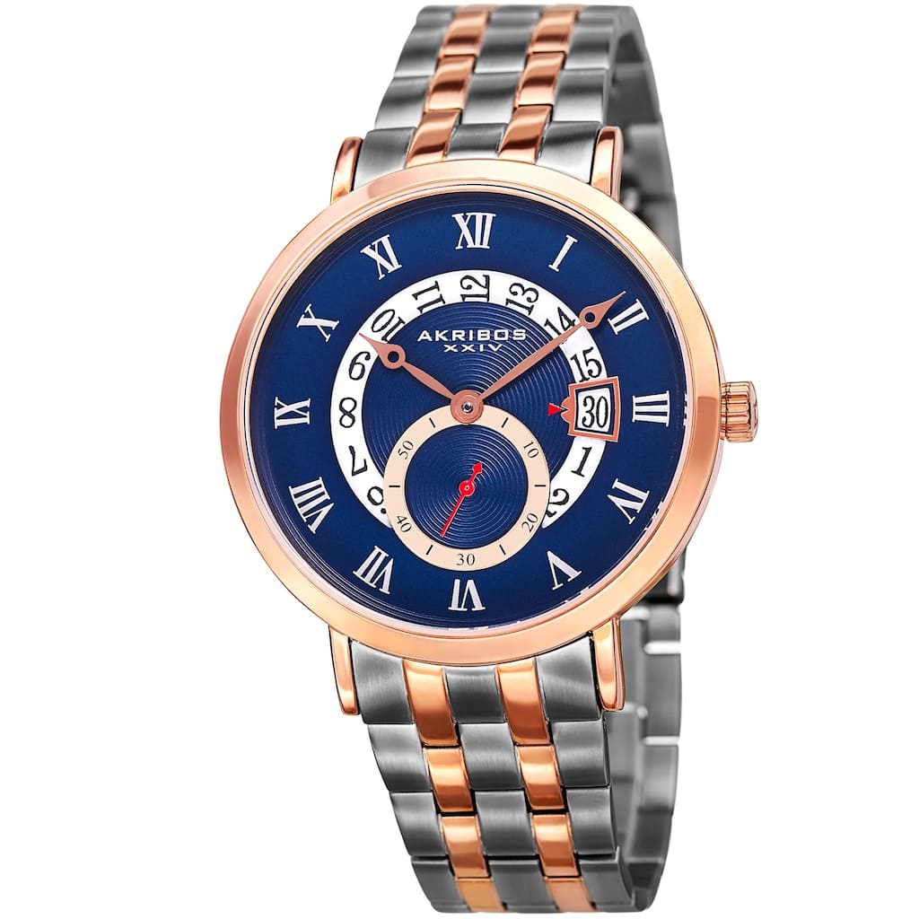 Akribos XXIV Men's Quartz Multifunction Two-Tone Bracelet Watch