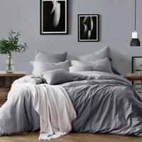 All Natural Luxurious Soft Prewashed Yarn Dye Cotton Chambray Duvet Cover Set