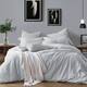 Swift Home All Natural Luxurious Prewashed Cotton Chambray Duvet Cover Set