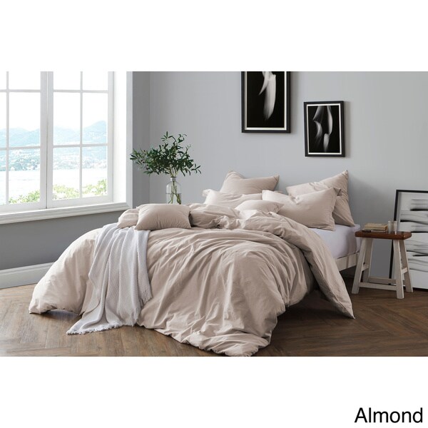 All Natural Prewashed Yarn Dye 100% Cotton Premium Wrinkled Look Chambray Duvet Cover Set