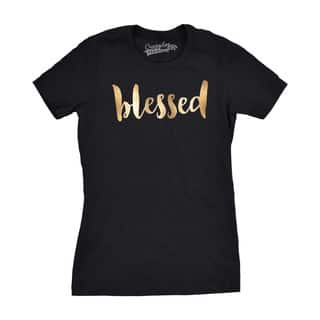 Womens Blessed Gold Shimmer Application Cool Inspirational T shirt for Ladies