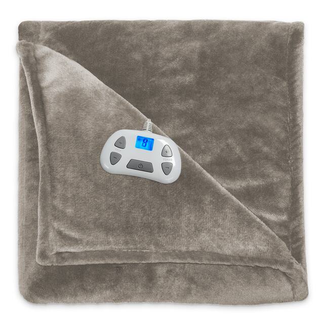 Serta Silky Plush Heated Electric Blanket Overstock 18654814
