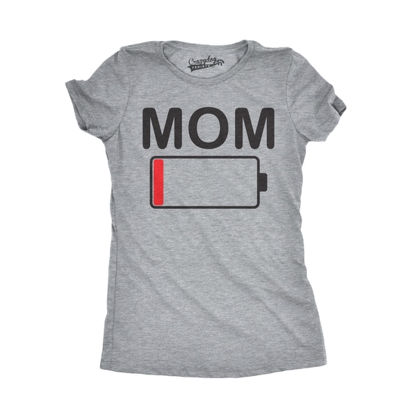 Womens Mom Battery Low T shirt