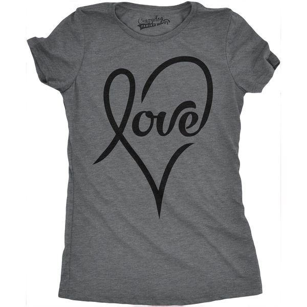 Download Shop Womens Love Cursive Heart T shirt - On Sale ...