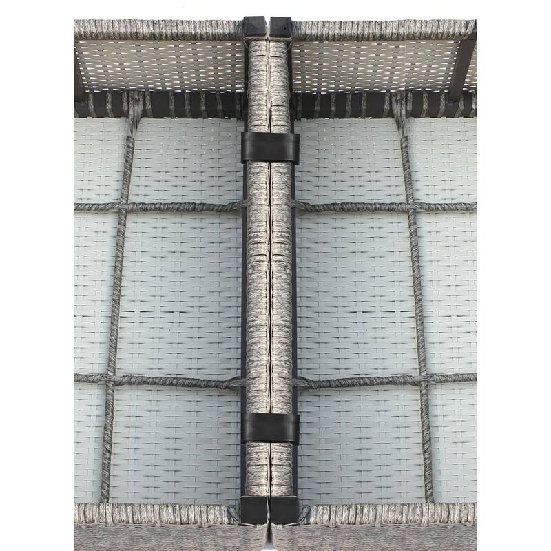 LSI Antibes Grey Wicker Sunbrella 9-piece Sofa Club Set