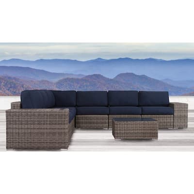 LSI Antibes 10-piece Sectional Set with Cup Holders and Sunbrella Cushions