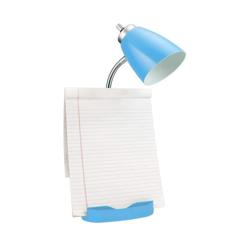 Limelights Gooseneck Organizer Desk Lamp w/ Holder & Charger, Blue