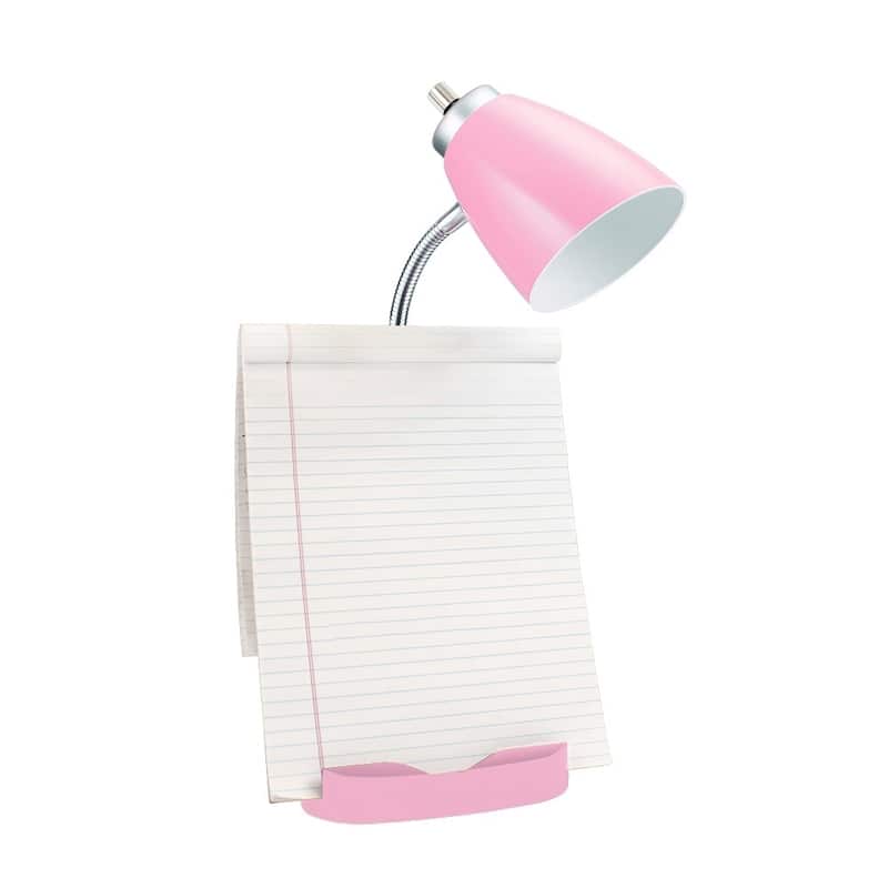 Limelights Gooseneck Organizer Desk Lamp w/ Holder and USB port, Pink