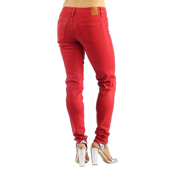 red stretch jeans ladies