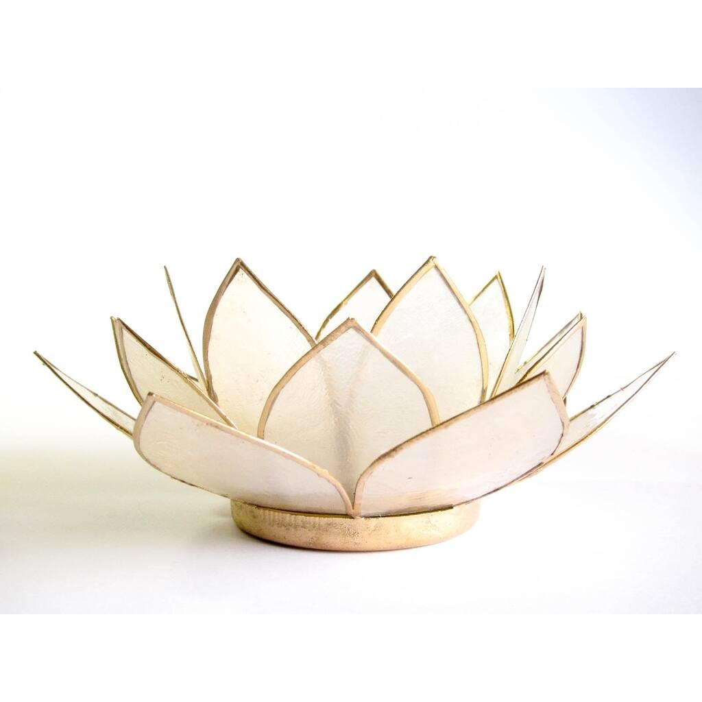 Capiz Tea Light Candle Holder, Set of 3 in Natural Capiz Sea Shell Color