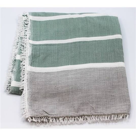 Inabel Rosalia Wasig Blankets (Tri-Color) - Sage Green/ White/ Gray ...