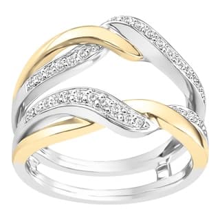 Boston Bay Diamonds Wedding Ring Wraps Guards Online At Boston Bay Diamonds 14k White Yellow Two Tone Gold 1 4ct Tdw Diamond