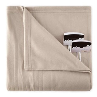 Pure Warmth by Biddeford Fleece Electric Heated Blanket King Taupe