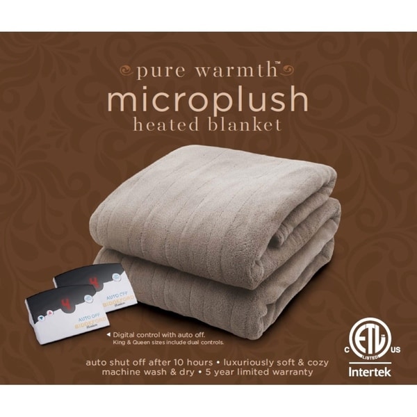 Pure Warmth by Biddeford MicroPlush Electric Heated Blanket Full