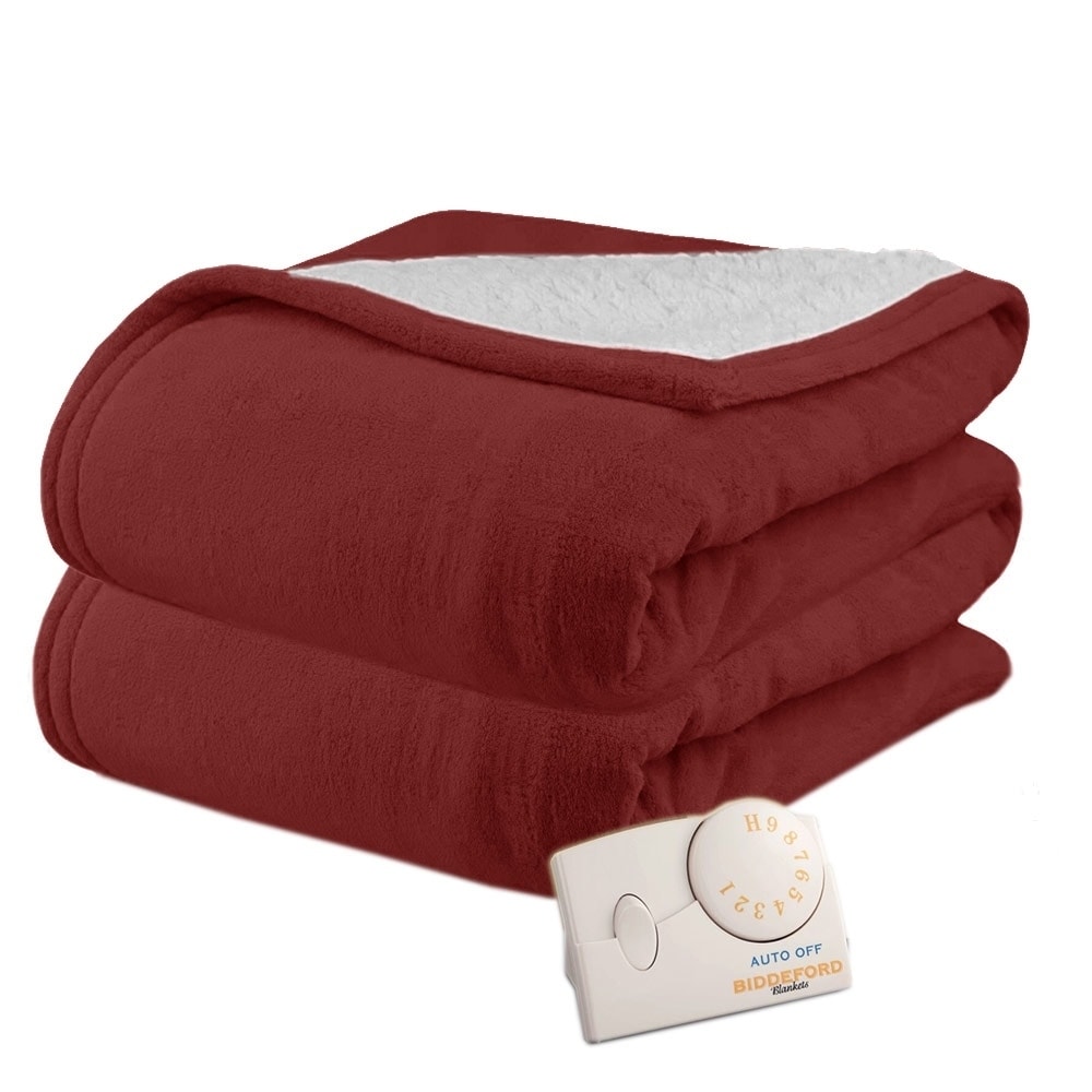 Biddeford Pure Warmth by MicroPlush Sherpa Electric Heated Blanket Full