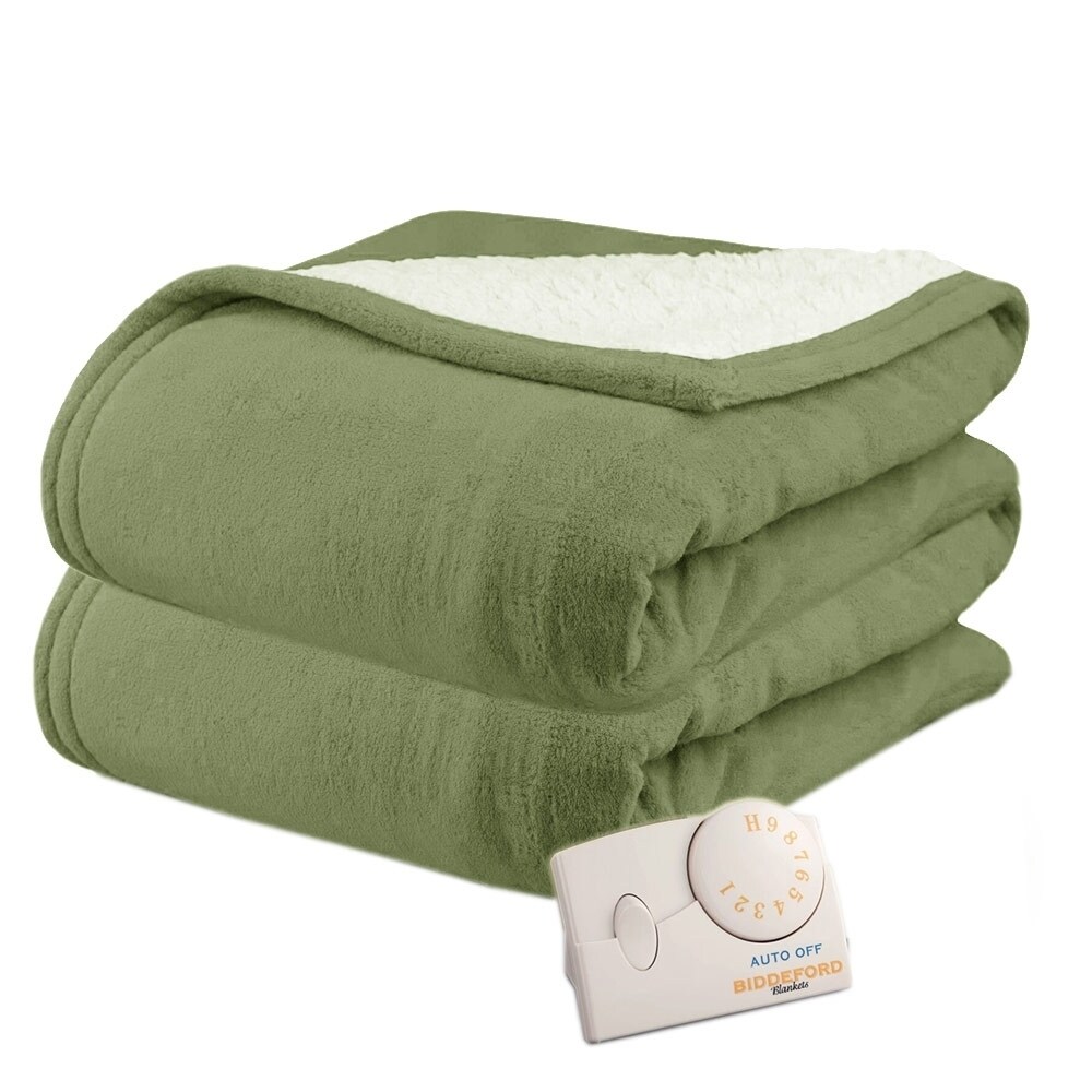 Pure Warmth Fleece Electric Heated Blanket Twin Cloud Blue Electric Blankets Blankets Throws Rayvoltbikecom