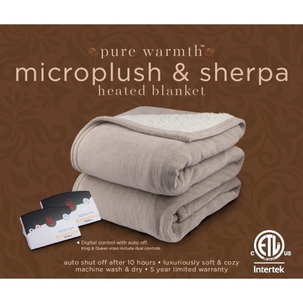 Multiple Sizes!! NEW Biddeford Micro Plush Heated Blanket w// Auto Shutoff