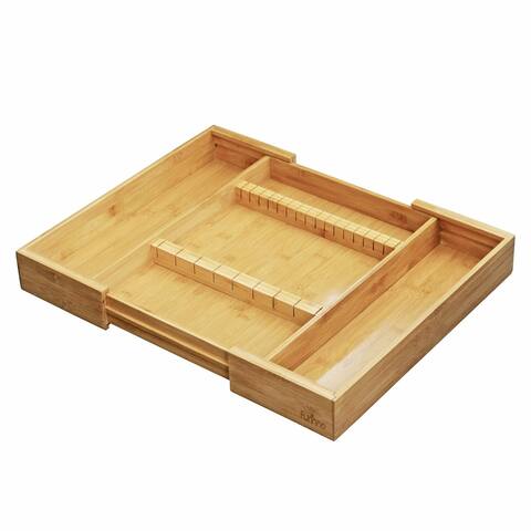 Furinno DaPur Bamboo Expandable Drawer Organizer with Cutlery Storage FK8720