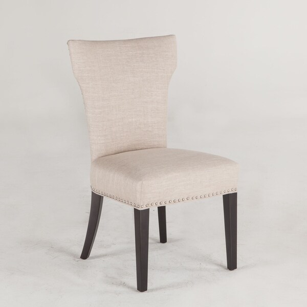 beige dining chairs modern world interiors set of two beige dining chairs with nailhead trim and java legs shop beige dining chairs modern world interiors set of two beige dining chairs with nailhead trim and java legs shop