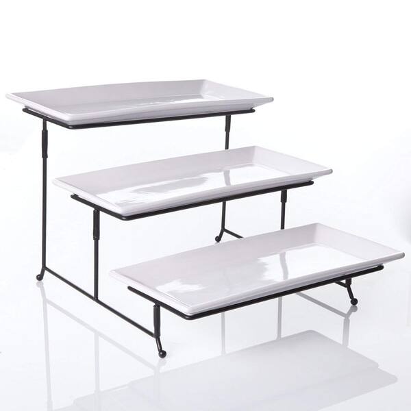 Porcelain 3 Tier Serving Tray Dessert Stand Platter Porcelain 3 Tier Serving Tray