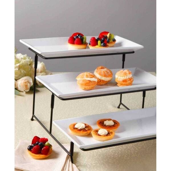 Porcelain 3 Tier Serving Tray Dessert Stand Platter Porcelain 3 Tier Serving Tray