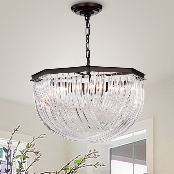 Glass Pendant Light With Rod shop warehouse of tiffany yukesi curved glass rod 20 inch 4 light pendant on sale free shipping today overstock 18658128