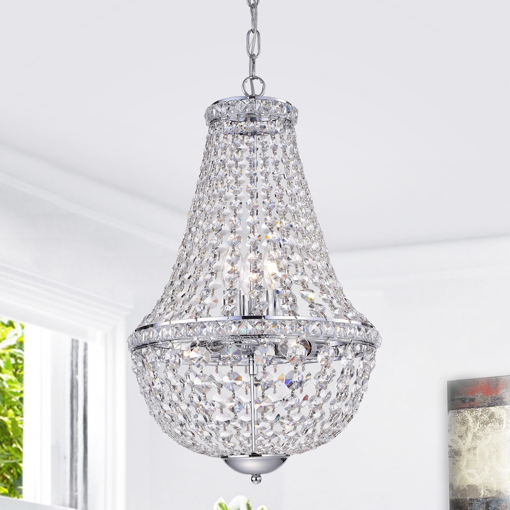 Warehouse of Tiffany Uanah 6-Light Crystal Chrome Chandelier