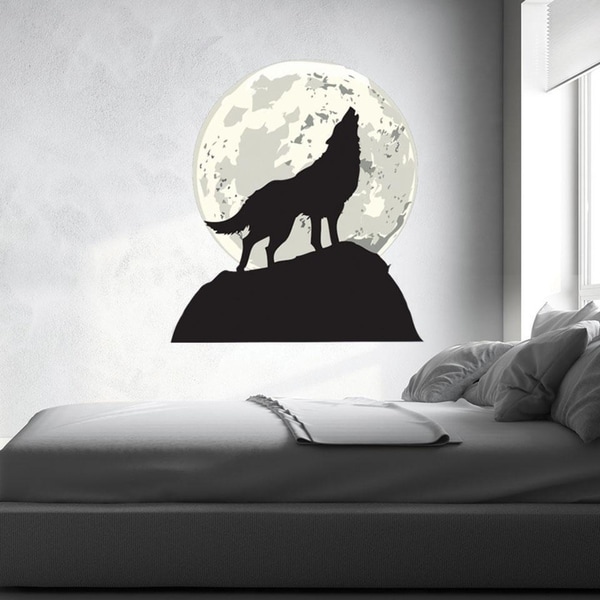 Shop Wolf And Moon Wall Decal - On Sale - Free Shipping On Orders Over ...