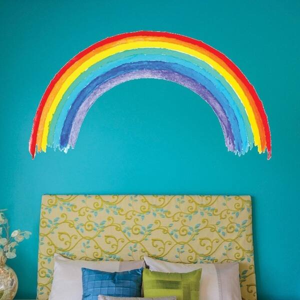 Shop Watercolor Rainbow Wall Decal Overstock 18658452