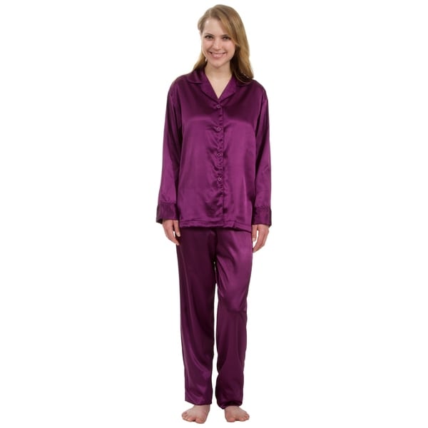 Leisureland Classic Women s Stretch Satin Pajama Set Bed Bath