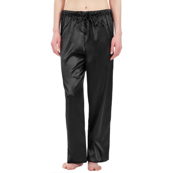 Black satin pajama pants Clearance