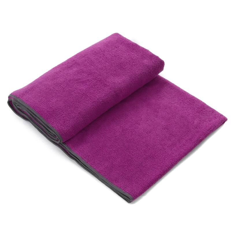 Leisureland Hot Yoga Towel, Pilates Exercise Gym Towel - Purple - Portable