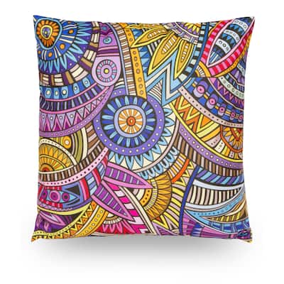 Abstract 18" Microfiber Throw Pillow Cover, Decorative Pillowcase