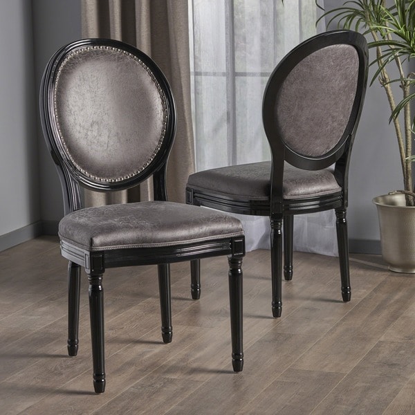 Leroy Traditional Microfiber Dining Chair Set Of 2 By Leroy Traditional Microfiber Dining Chair Set Of 2 By Christopher Knight Home