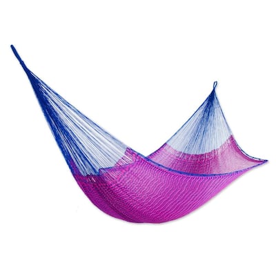 NOVICA Hammock, 'Berry Blossom' - Double (Mexico)