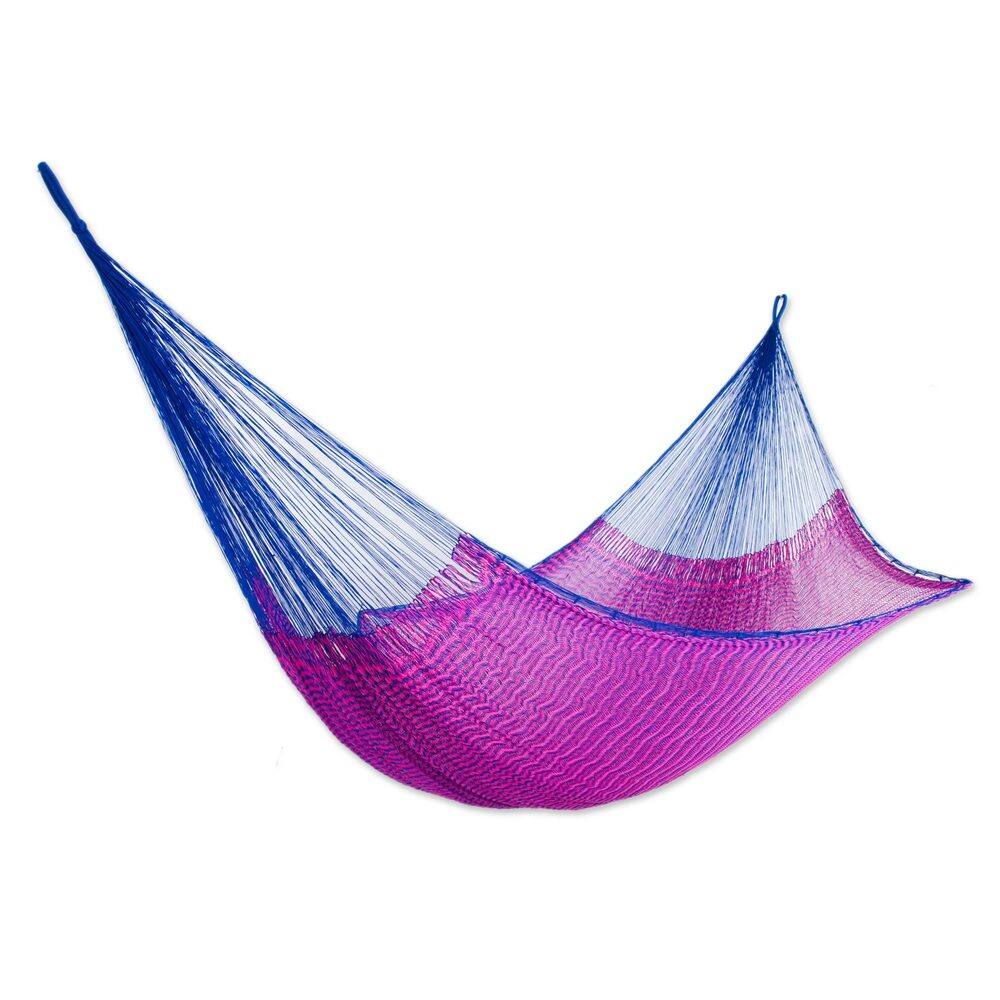 NOVICA Hammock, 'Berry Blossom' - Double (Mexico)