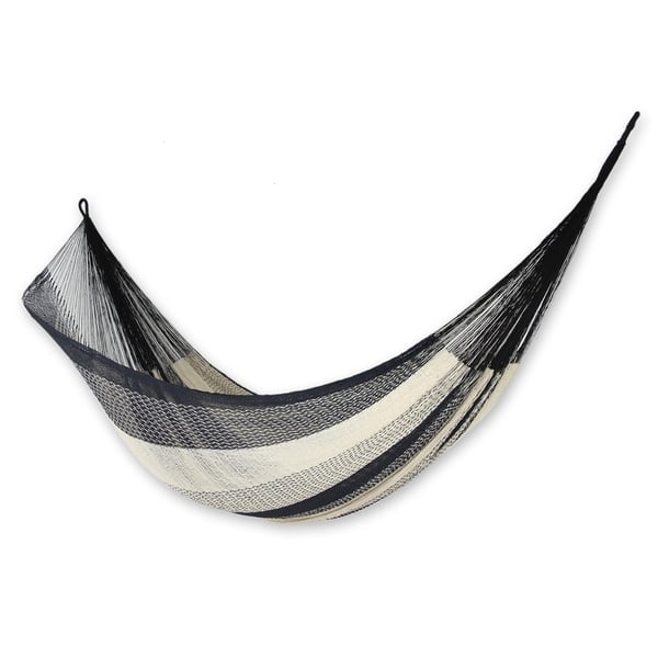 slide 1 of 3, Handmade Cotton Hammock Midnight Riviera (Mexico) Solid Color